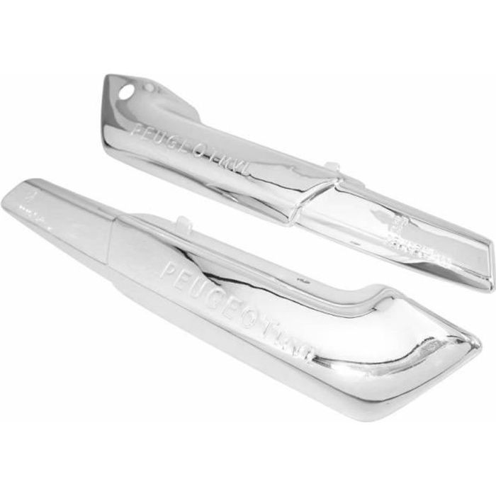 Capotage moteur cyclo pour peugeot 103 vogue chrome avec marquage peugeot (paire)