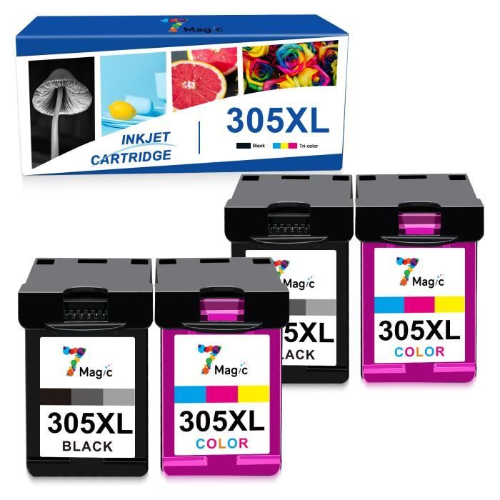 Lot 2 Cartouches D'encre Compatibles HP 305 XXL - Noir + Couleur - 1600 Pages