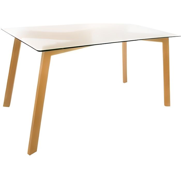 Table Taho - 150 x 80 x 74 cm - Verre - Transparent 80 cm