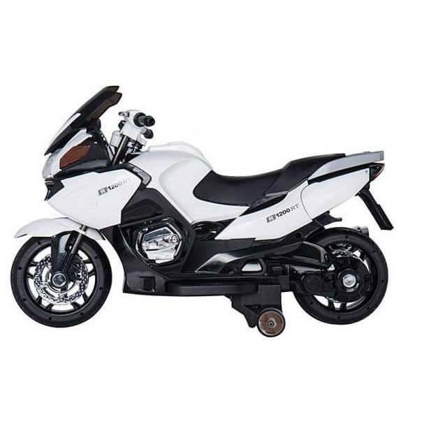 Gran Turismo 12v France Blanc - Moto électique pour enfant avec batterie