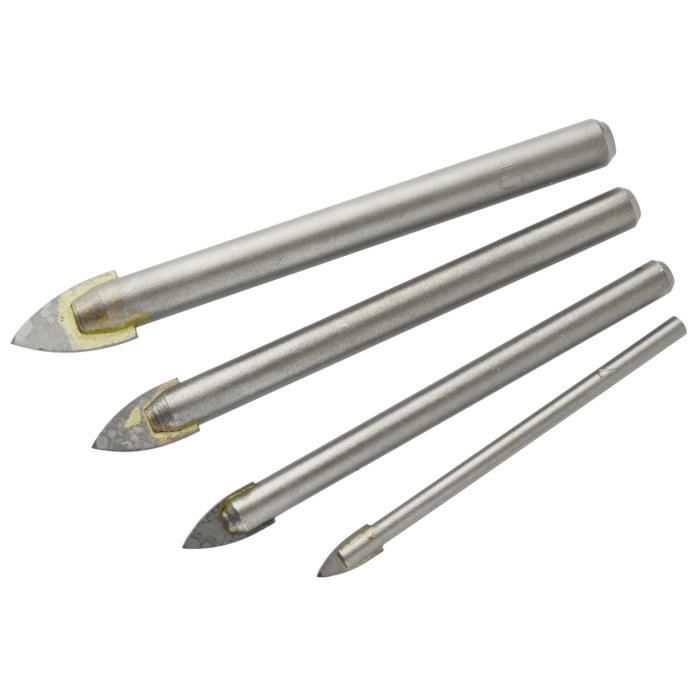 4pc Tools en carreaux de céramique et verre Jeux de forets miroir 4mm 6mm 8mm 10mm TE268