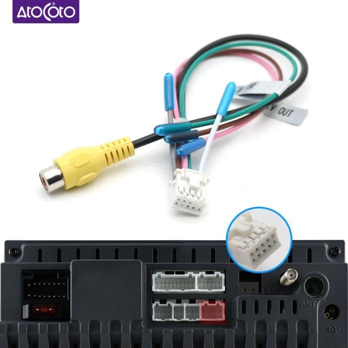 Universel 10 Pin RCA caméra entrée vidéo IR frein contrôle fil câble connecteur Android Radio