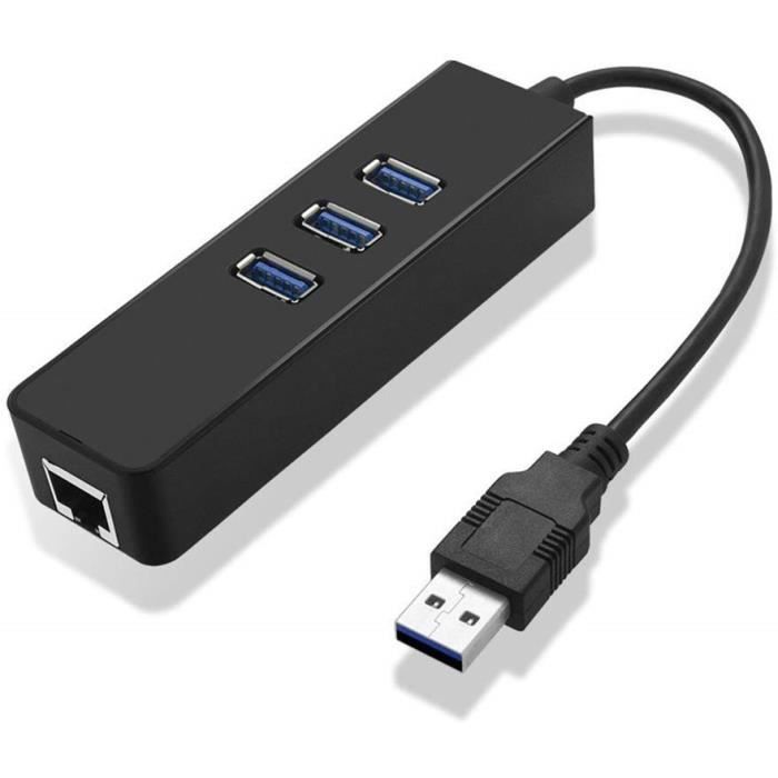 Hubs USB Top-Longer USB3.0 HUB à 3 Ports Plus Un RJ45 LAN Gigabit Ethernet 10-100-1000 pour Réseau: Compatible pour Note 17945