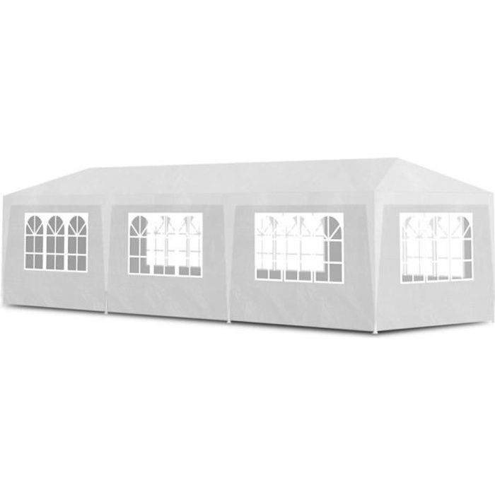 Magnifique Tonnelle de jardin/Tente de reception Chapiteau Blanc 3x9m
