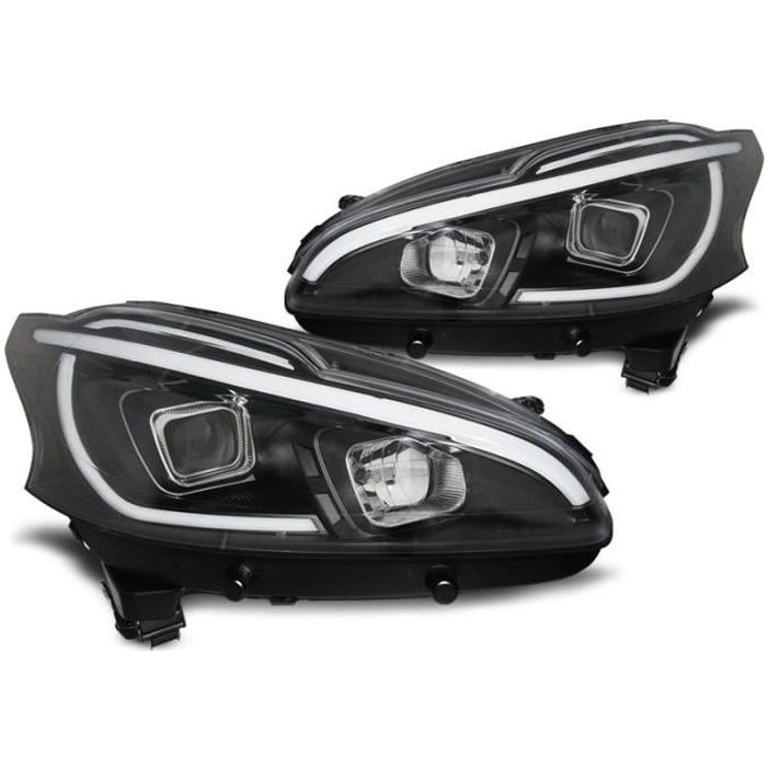 Paire de feux phares Peugeot 206 12-15 led LTI noir