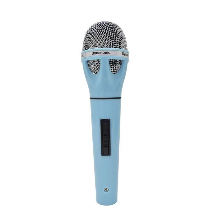 DYNASONIC Microphone connectable pour karaoké et Adaptateur (Bleu Foncé)