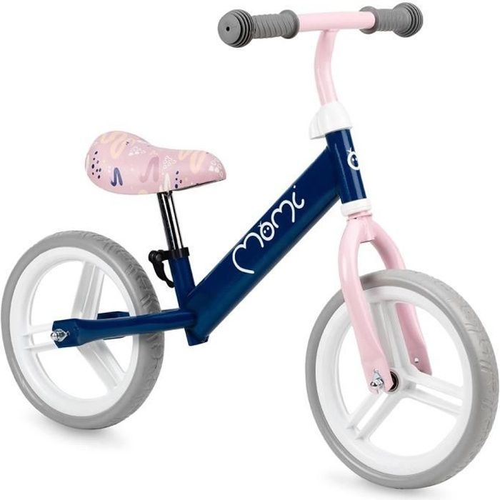 MoMi Draisienne Nash Légère Design Unique Roues en Mousse EVA Système Quick Release À Partir de 3 Ans Bleu Marine
