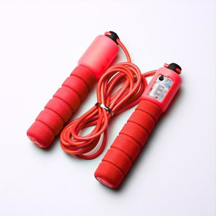 Accessoires Fitness - Musculation,Cordes à sauter avec compteur sport Fitness réglable vitesse rapide comptage saut - Type Rouge #A