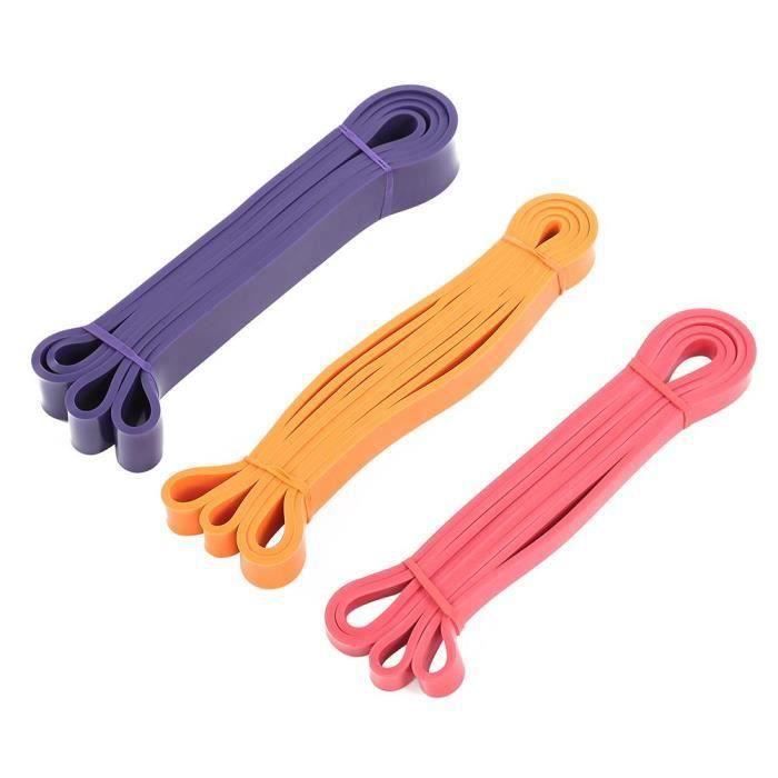 3pcs Bande Elastique Fitness Bande de Resistance pour Gym Musculation Bandes de boucle de yoga 3 couleurs-TAM