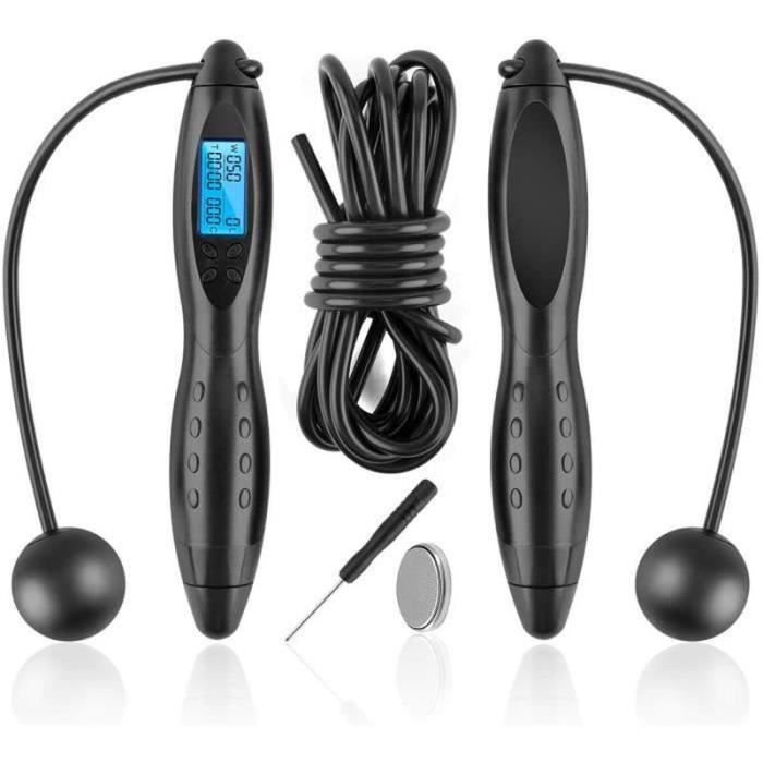 Corde à Sauter de Vitesse, Corde sans Fil Numérique Réglable avec Compteur de Calories pour Exercices de Brûlure des Graisses