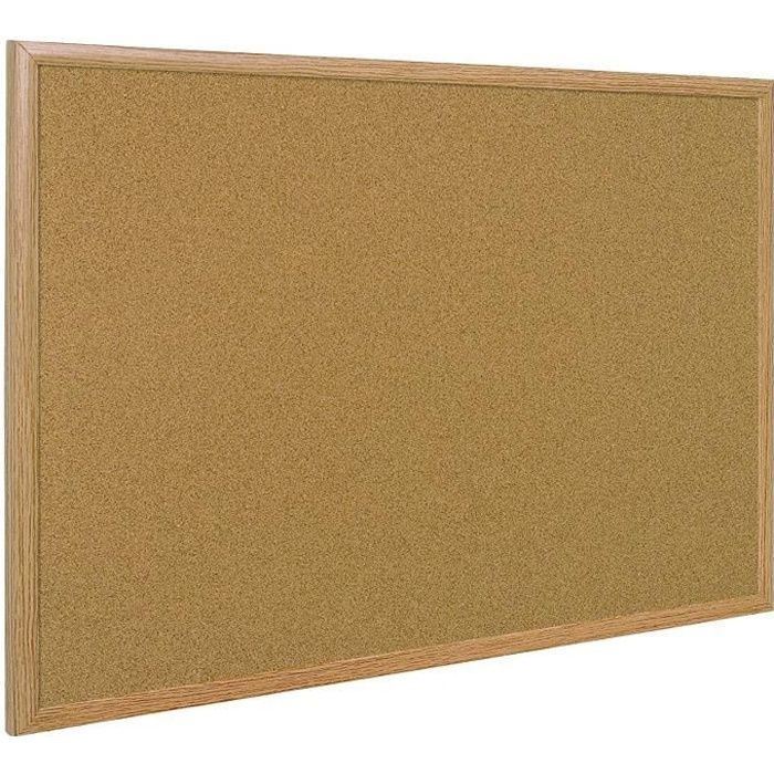 Bi-Office Earth Executive - Tableau d'Affichage en Liège avec Cadre en MDF, Chêne, 60 x 45 cm - SF142001239