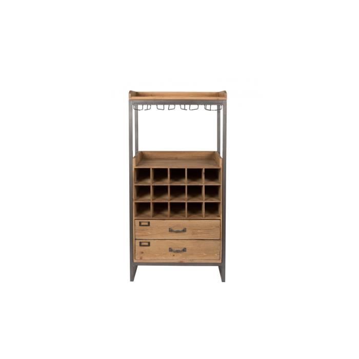 Meuble bar à vin en bois et métal Edgar - Boite à design Bois