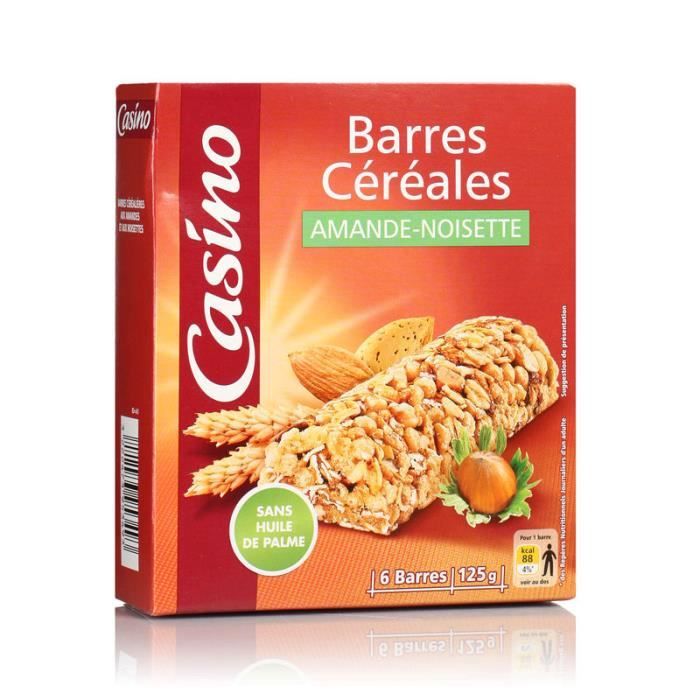 Lot de 6 barres céréales Amande et noisette - 125 g