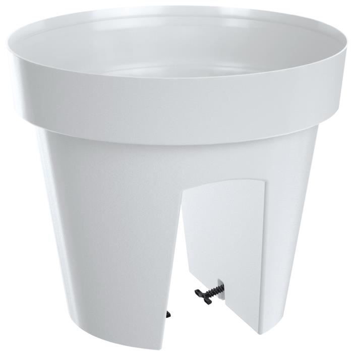 Pots de fleurs pour balcon blanc, jardinières, plantation balustrades jardin 5L