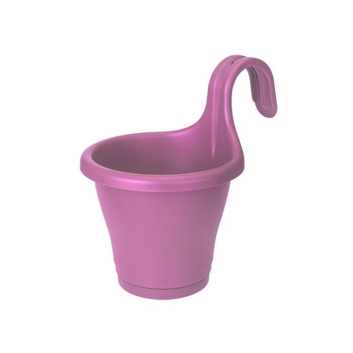ELHO Jardinière de balcon Corsica Simple - Violet vif - Extérieur & Balcon - L 19,4 x W 27,1 x H 25,9 cm
