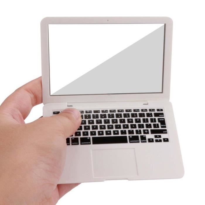 Mignon MAQUILLAGE Mini Pocket Laptop Style Verre Clair Femmes Filles Miroir De Beauté, Argent