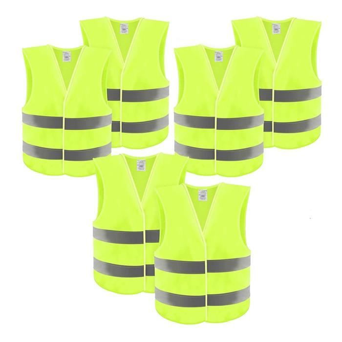 Lot de 6 gilets 2 bandes réfléchissantes