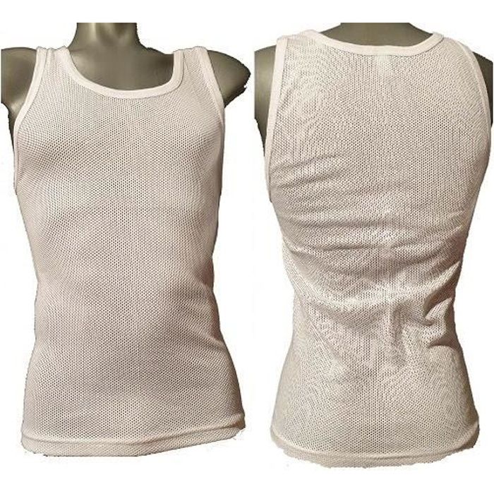 Lot de 3 Débardeurs Homme Coton ,Marcel,Maillot de Corps Blanc