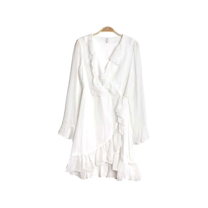 Cache Cœur - Robe Femme Portefeuille (Blanc - S)