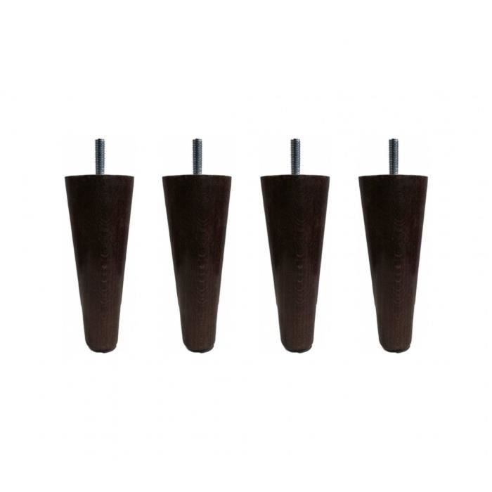 4 pieds coniques bois wengé 15 cm