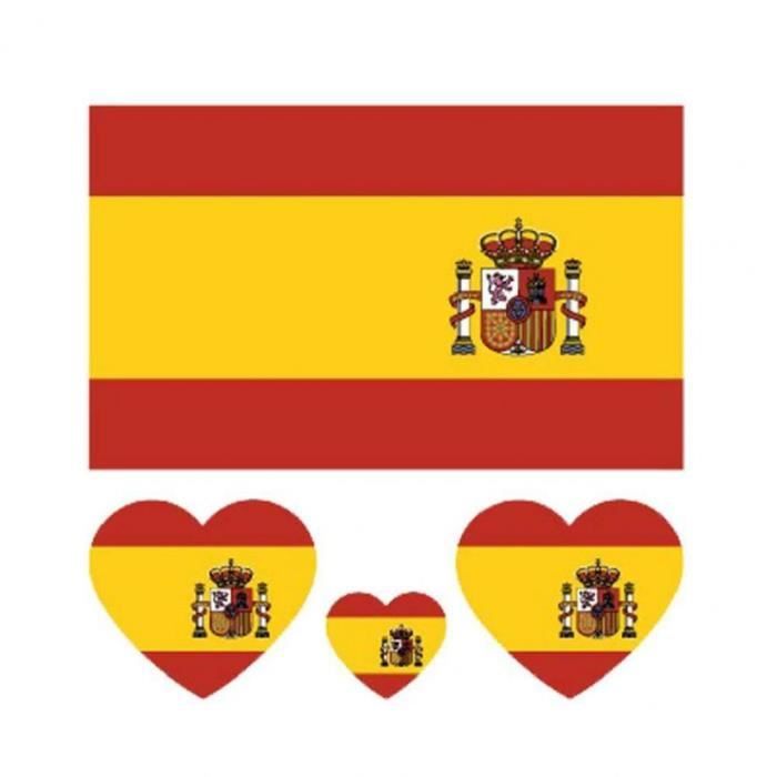 Drapeau National Tattoo Autocollants fans de football Parti Coupe d'Europe des autocollants promotionnels Espagne 100PCS