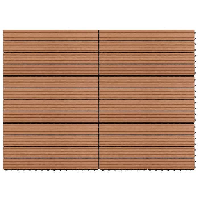 Dalles en plastique avec effet bois 37,7 x 18,6 cm pour int/érieur tr/ès polyvalent et auto-verrouillable CA 1 M2 ext/érieur et jardin LA BO/ÎTE CONTIENT 14 PIECES Couleur beige