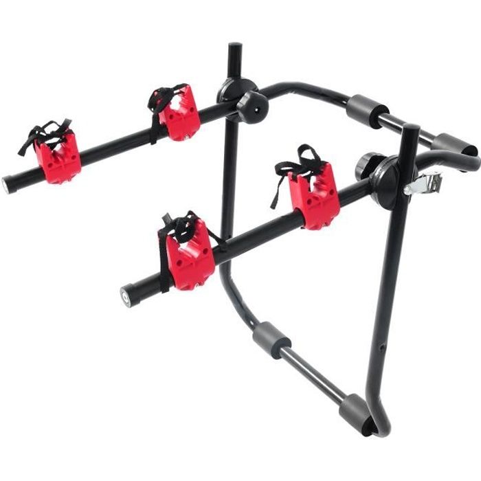 WOLTU Porte-vélos pliable à sangles 2 vélos, Porte-vélos sur hayon en métal et mousse, 65 x 60 x 50 mm environ, Noir