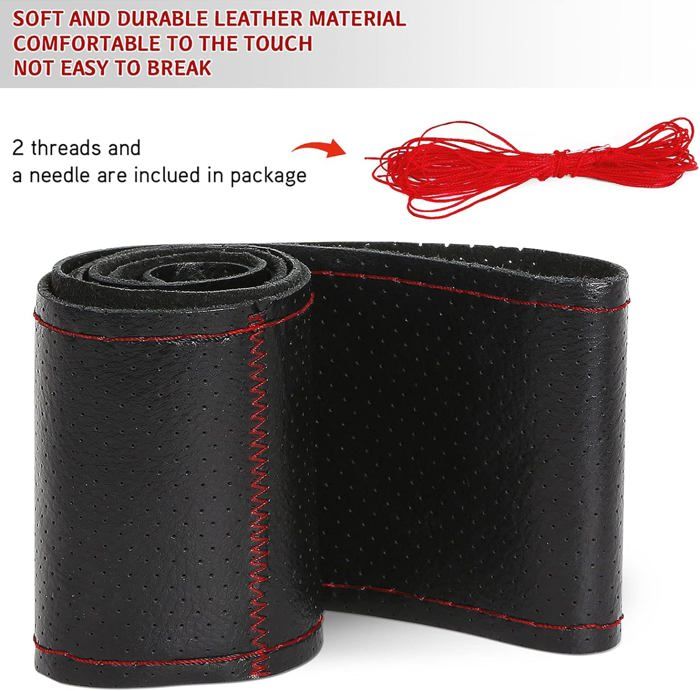 DFVOOP Couvre Volant Microfibre Cuir, Pour Opel Insignia Sports Tourer 2017-2020+ Respirant Et Antidérapant Confortable Protection Volant Voiture Style Intérieur Accessoires,A