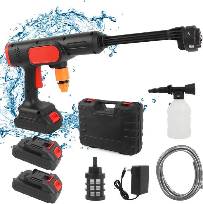 Nettoyeur Haute Pression Pour Tuyau D'Arrosage - Buse Turbo 2-en-1 - Jet Concentré Ou Eventail - Sans Électricité