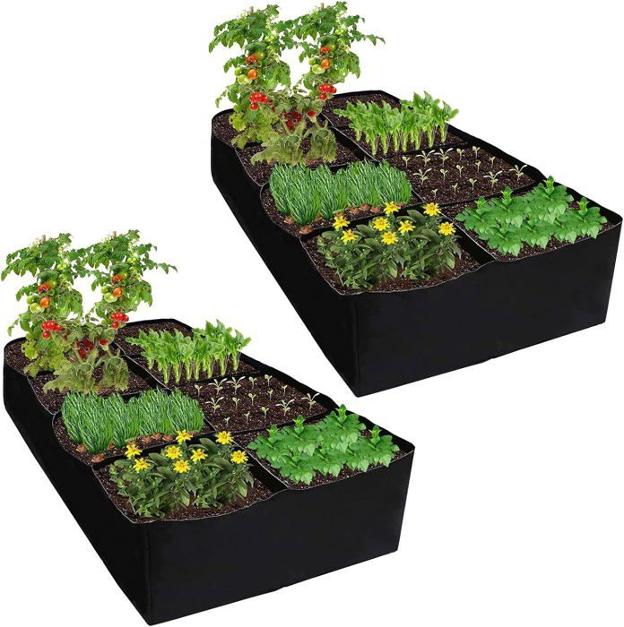 Lot De 4 Sacs De Culture En Tissu Non Tissé 60x30x20 Cm - Pots Respirants Avec Poignées Pour Légumes, Fleurs, Jardinage Balcon - 7