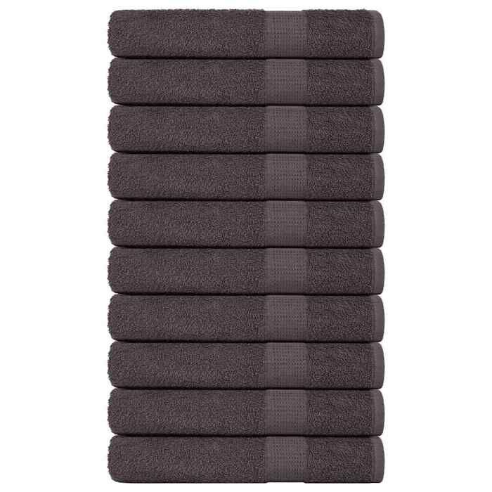 vidaXL Serviettes 10 pcs anthracite 100x200 cm 360 g/m² 100% coton serviette de plage serviette dinvité grande serviette 136699