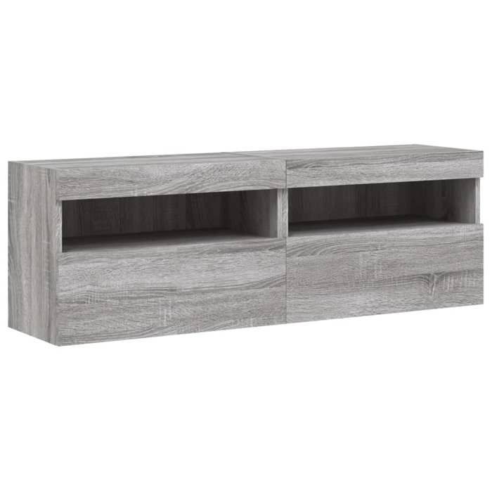 Meubles TV suspendus/Armoires TV 2pcs VIDAXL et lumières LED sonoma gris 60x30x40 cm 1837194