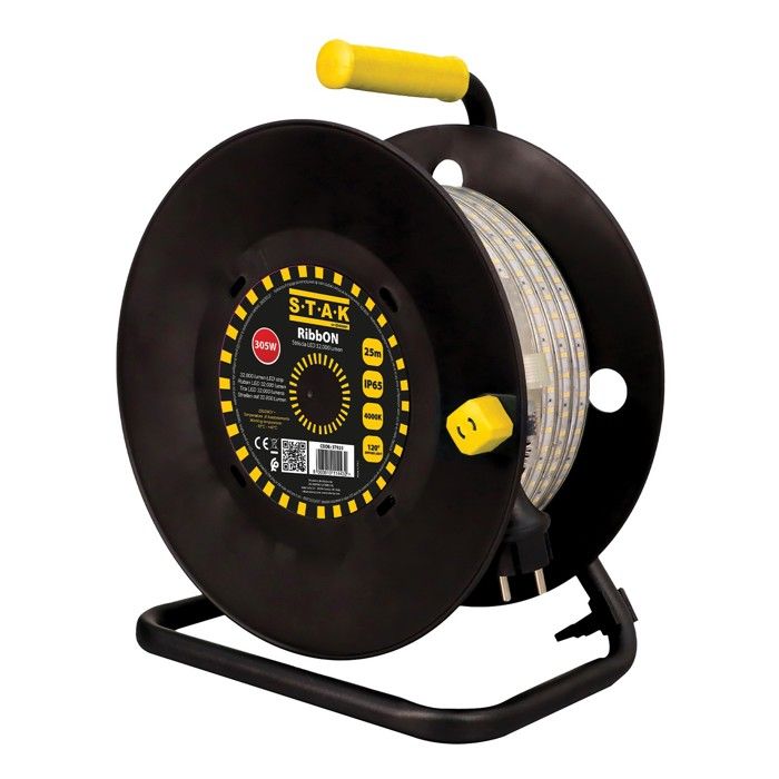 Lampe de chantier - VELAMP - RibbON 25m - 32 000 lumens - IP65 - Enrouleur pratique Lampe de chantier - VELAMP - RibbON 25m - 32 000 lumens - IP65 - Enrouleur pratique