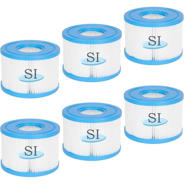 Lot De 6 Filtres Piscine/spa Type S1 - Compatible PureSpa 107x71 Mm, Lavables, Certifiés NSF