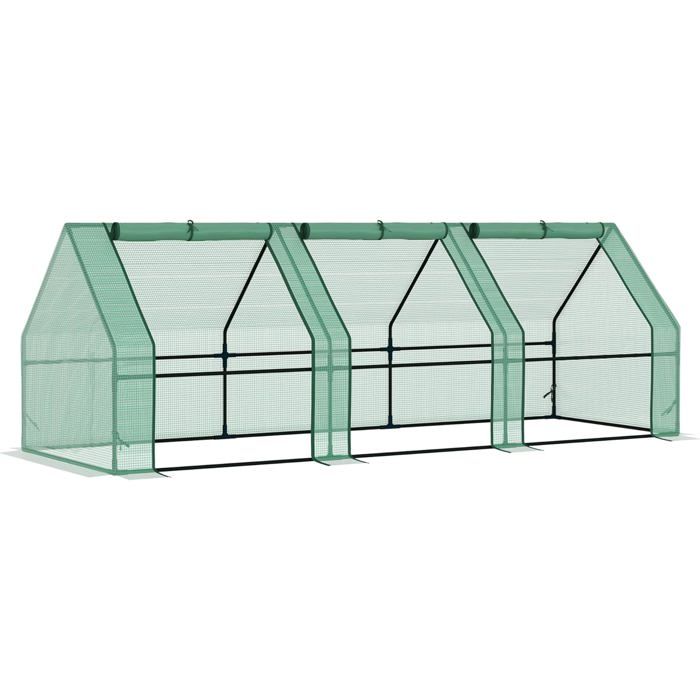 Mini Serre Tunnel De Jardin Portative Outsunny à 4 Sections Avec Toit Enroulable, Vert 845 204v06gn 332071821 Mini Serre Tunnel De Jardin Portative Outsunny à 4 Sections Avec Toit Enroulable, Vert 845 204v06gn 332071821