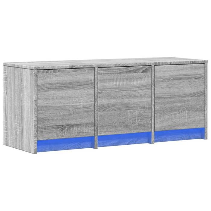 Gris Meuble TV - SOLOMON - Support de Télévision avec LED sonoma gris 97x34x40 cm bois dingénierie LV268
