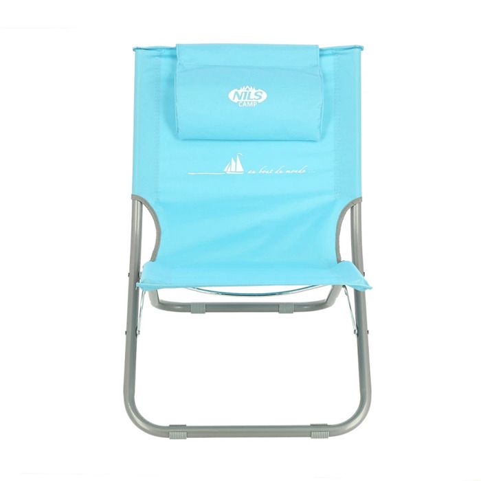 Chaise de plage - NILS CAMP - NC3136 - Ergonomique - Légère - Avec oreiller intégré