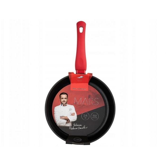 Casserole - WMF - MARS - 24 CM - Noir - Revêtement antiadhésif - Manche rouge