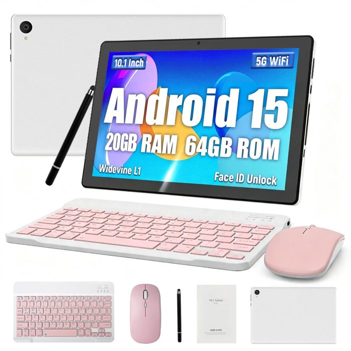 Tablette tactile - KOTSREN - 101 Android 15 - Octa-core 2.0 GHz - 20Go (3+17) RAM - 64Go extensible 1To