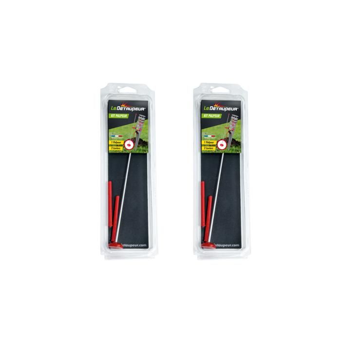2 Kits Anti taupes & Campagnols - 4 Tiges + 2 Palpeurs Taupes et Pieges Anti Campagnols - Utilisable sous la Pluie- Système Exclusif