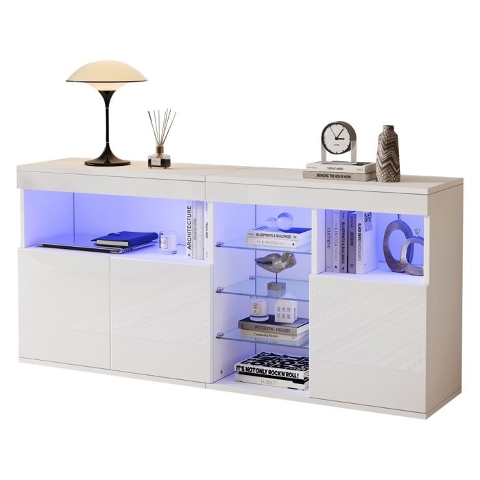 Buffet Blanc Laqu Led