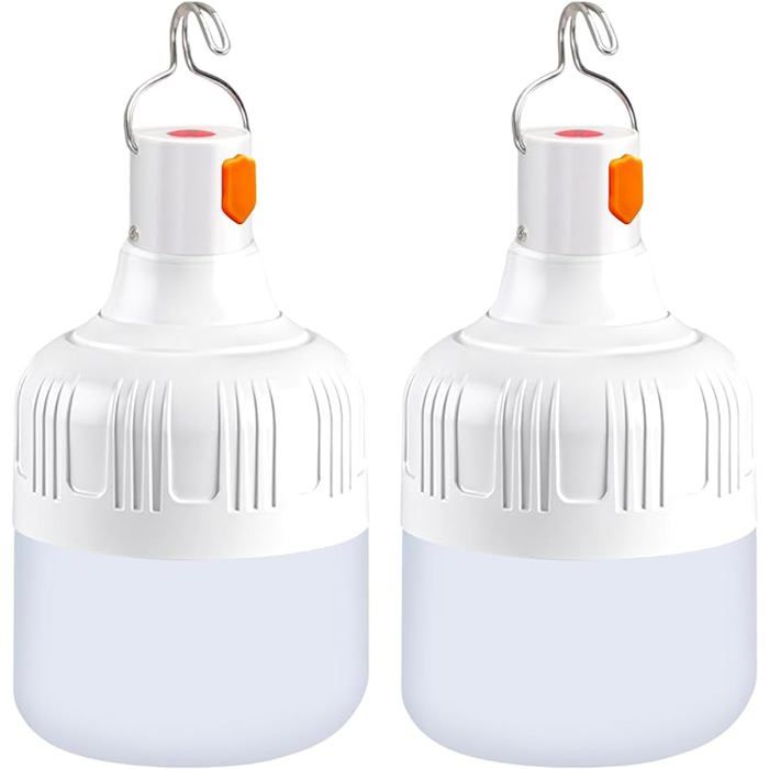 2 Pièces Lanternes de Camping 500 Lumens USB Lampe Camping Rechargeable 3 Modes Portable Étanche Lampe Tente ave LAMPE ANTI-INSECTE