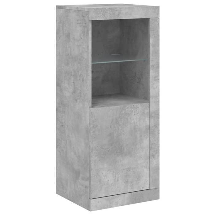 Enfilade de rangement Gris - Buffet avec lumières LED - Meuble de salon - gris béton - 41x37x100cm 457 803371111