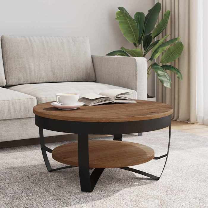 Table de Canapé SWEETY Brun Table basse de Salon - 65x65x32cm - bois dacacia solide CL47308249965