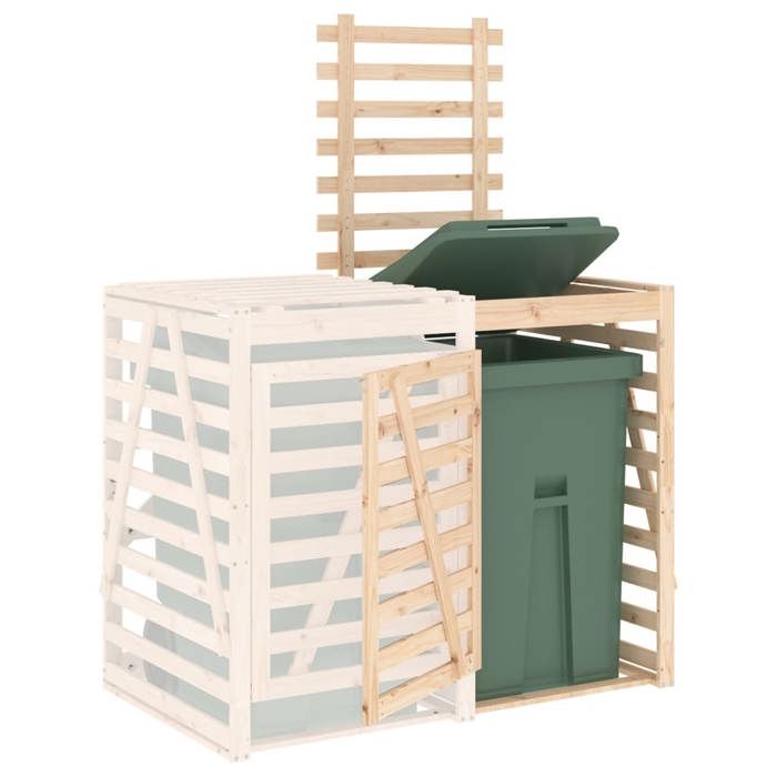 EN SOLDE*Cache et abri jardin - MONNA - Extension dabri pour poubelle - sur roulettes bois massif pin@862403