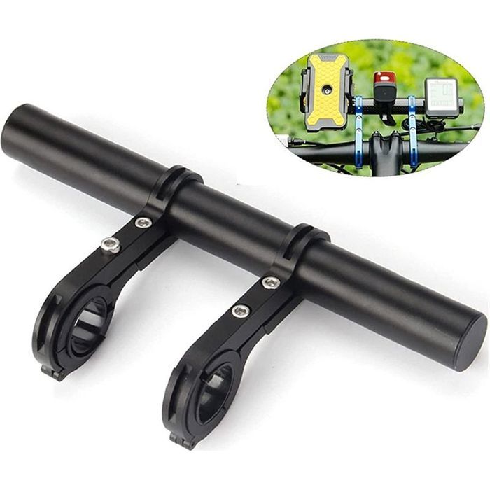 Extension guidon vélo 20 cm aluminium – support multifonction lampe & accessoires