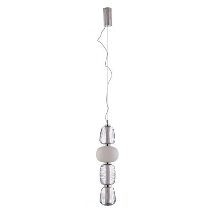 Suspension ampoules LED - Lucande - lampe suspendue - Verre - gris clair blanc