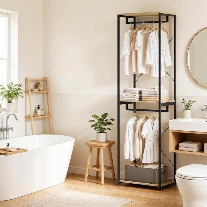 Armoire ouverte pour vêtements design simple penderie pratique rangement dressing