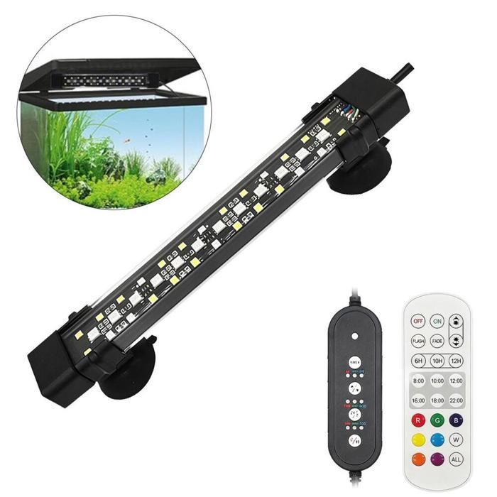 Éclairage LED pour aquarium lumière à spectre complet 24h/24 et 7j/7 avec minuterie 10 niveaux de luminosité intensité r