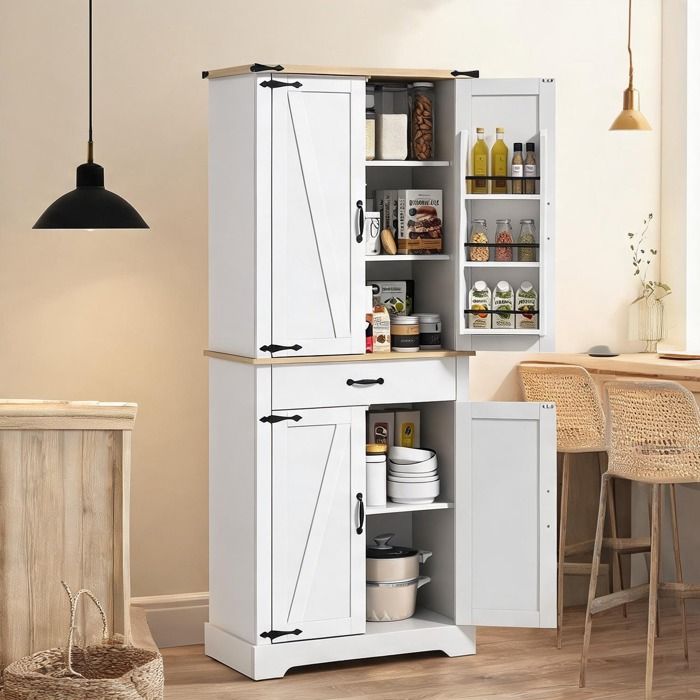 Blanc and panneaux de particules Servers and Sideboards and with 30.1 x 15.8 x 71.3 in